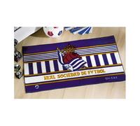 Kimbatex Textil Hogar Tienda Alfombra Real Sociedad de Fútbol - Tapete Terciopelo 55x100 cm - Licencia Oficial - Ideal Dormitorio, Aficionados y Regalo