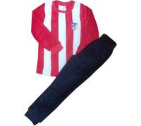 Kimbatex Textil Hogar Tienda Atlético de Madrid Pijama Infantil de Invierno, Coralina Oficial, Conjunto de Dos Piezas, Rayas Rojiblancas, Tallas 4-12 Años (FR/ES, Edad, 4 años)