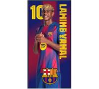 Kimbatex Textil Hogar Tienda Barcelona FC Toallas de Playa, Microfibra, Azul y Grana, Diseño Lamine Yamal, Pedri y Escudo, 70 x 140 cm, 7 Diseños a Elegir (LAMINE 066)