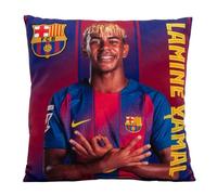 Kimbatex Textil Hogar Tienda FC Barcelona Cojín Decorativo, Diseño Escudo FCB y Camiseta Lamine Yamal Número 10, Varios Diseños (COJIN LAMINE 35X35CM)