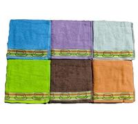 Kimbatex Textil Hogar Tienda Juego de 12 Paños de Cocina Multicolor, 50 x 50 cm, 100% Algodón Rizo Americano 500g/m², Diseño de Frutas Fabricado en Portugal. (Tazas)