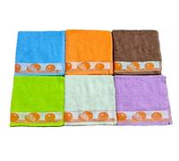 Kimbatex Textil Hogar Tienda Juego de 12 Paños de Cocina Multicolor, 50 x 50 cm, 100% Algodón Rizo Americano 500g/m², Diseño de Frutas Fabricado en Portugal. (Naranjas)