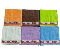 Kimbatex Textil Hogar Tienda Juego de 12 Paños de Cocina Multicolor, 50 x 50 cm, 100% Algodón Rizo Americano 500g/m², Diseño de Frutas Fabricado en Portugal. (Fresas)