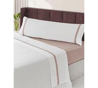 Kimbatex Textil Hogar Tienda Juego de Sábanas 100% Algodón Peinado, 200 Hilos, Percal, Diseño con Líneas, Disponible en Taupe, Gris, Salmón y Celeste (Salmon, Cama 180cm)