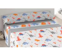 Kimbatex Textil Hogar Tienda Juego de Sábanas Infantiles Roomers Bed Linen. Surtido De Modelos y Tamaños. 50% algodón 50% poliéster. Calidad 30/30 144/Hilos. (Jurasico Gris, Cama 105cm)