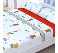 Kimbatex Textil Hogar Tienda Juego de Sábanas Infantiles Roomers Bed Linen. Surtido De Modelos y Tamaños. 50% algodón 50% poliéster. Calidad 30/30 144/Hilos. (Pinocho, Cama 90cm)