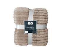 Kimbatex Textil Hogar Tienda Manta Plaid Canalé con Sherpa - 100% Poliéster, Ultra Suave y Cálida - para Sofá o Cama - Disponible en 125x155, 160x220 y 220x240 cm - 6 Colores. (Beige, 220x240cm)