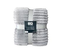 Kimbatex Textil Hogar Tienda Manta Plaid Canalé con Sherpa - 100% Poliéster, Ultra Suave y Cálida - para Sofá o Cama - Disponible en 125x155, 160x220 y 220x240 cm - 6 Colores. (Gris Claro, 125x155cm)