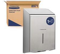 Kimberly-Clark Dispensador de Toallas de Manos Plegadas 8971, Acero Inoxidable, Montaje en Pared