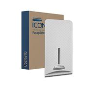 Kimberly-Clark Placa frontal profesional ICON (58769), diseño de mosaico plateado, para dispensador de papel higiénico plegado; 1 placa frontal por caja