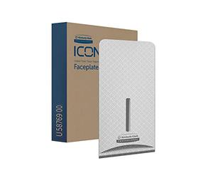 Kimberly-Clark Placa frontal profesional ICON (58769), diseño de mosaico plateado, para dispensador de papel higiénico plegado; 1 placa frontal por caja