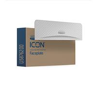 Kimberly-Clark Placa frontal Professional ICON™ (58762), diseño de mosaico plateado, para dispensador de papel higiénico estándar sin núcleo, 2 rollos horizontales; 1 placa frontal por caja