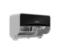 Kimberly-Clark Professional Icon™ - Dispensador de Papel higiénico con 2 Rollos horizontales (58722), con Placa Frontal de diseño de Mosaico Negro; 1 dispensador y Placa Frontal por Caja