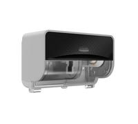 Kimberly-Clark Professional Icon™ - Dispensador de Papel higiénico estándar sin núcleo, 2 Rollos horizontales (58722), con Placa Frontal de diseño de Mosaico Negro; 1 dispensador y Placa Frontal por