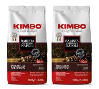 Kimbo Barista Espresso Napoli - 2 kg - Caffè in Grani - Intensità 10/13, Tostatura Scura, Aroma Intenso e Sapore Persistente - Chicchi Interi per Macchina Espresso e Automatica - 2 Confezioni da 1 kg