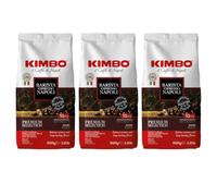Kimbo Barista Espresso Napoli Premium Café en Grano, Tueste Oscuro, Intensidad 10/13, 3 x 1 kg, Grano Entero, Tueste Italiano