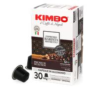 Kimbo Coffee Espresso Barista Ristretto (1 x 30) | Compatible con cafetera Nespresso | 30 cápsulas de aluminio, tostado oscuro | Cápsulas de café italiano