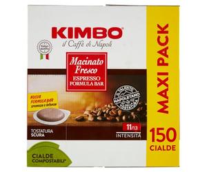 Kimbo Macinato Fresco Dosis de café Espresso ese 150 cápsulas de café e.s.e. 44 mm + Zia Rosa DOP Pomodoro San Marzano lata de 400 g