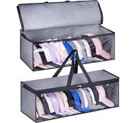 KIMBORA Bolsa de almacenamiento para sombreros, 2 paquetes de soporte para gorras de béisbol, organizador de sombreros con asas de transporte para armario, color gris