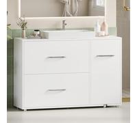 KIMENICH Armario para Debajo del Lavabo, Armario de baño con cajón, Compartimento Plegable, armarios Lateral, armarios bajo Lavabo con Patas, Gran Espacio de Almacenamiento, 90 x 30 x 64 cm, Blanco