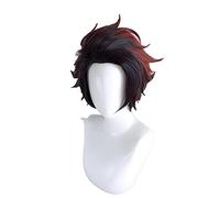 Kimetsu no Yaiba Kamado Tanjirou Short Cosplay Wig Halloween Costume Synthetic Hair Anime Party Wigs