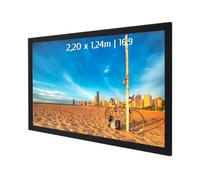 Kimex 3700685405387 - Pantalla de proyección fija con marco 220x124 cm (16/9)- tela frontal blanco mate