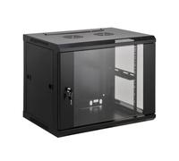 KIMEX - Armario Rack 19" de Pared - Ancho 600mm, Fondo 450mm, Altura 15U - Negro - 111-6415