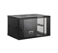 KIMEX - Armario Rack 19" de Pared - Ancho 600mm, Fondo 450mm, Altura 6U - Negro - 111-6406