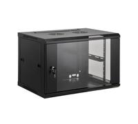 KIMEX - Armario Rack 19" de Pared - Ancho 600mm, Fondo 450mm, Altura 9U - Negro - 111-6409