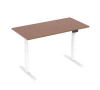 Kimex Escritorio Motorizado Sentado/de Pie 120x75cm, Altura 62-128cm, Tablero Nogal / Base Blanca, Conectado