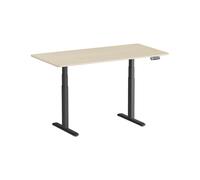 Kimex Escritorio Motorizado Sentado De Pie, 150 X 75 Cm, Tablero Madera Natural/base Negra