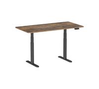 Kimex Escritorio Motorizado Sentado De Pie, 150 X 75 Cm, Tablero Marrón Rústico/base Negra