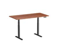 Kimex Escritorio Motorizado Sentado De Pie, 150 X 75 Cm, Tablero Nogal Con Bordes Redondeados/base Negra