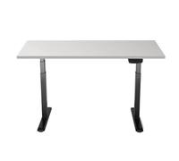 Kimex Escritorio Motorizado Sentado/de Pie 150x75cm, Altura 62-128cm, Tablero Blanco / Base Negra, Conectado