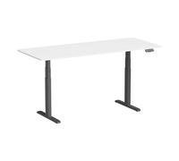 Kimex Escritorio Motorizado Sentado De Pie, 180 X 75 Cm, Tablero Blanco Con Bordes Redondeados/base Negra