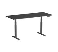 Kimex Escritorio Motorizado Sentado De Pie, 180 X 75 Cm, Tablero Carbono Bordes Redondeados/base Negra
