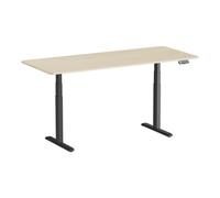 Kimex Escritorio Motorizado Sentado De Pie, 180 X 75 Cm, Tablero Madera Natural/base Negra
