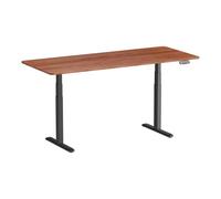 KIMEX - Escritorio motorizado sentado de pie - Bandeja 180 x 75 cm - Altura ajustable 63 - 127 cm - Ancho del pie ajustable 100 - 170 cm - Doble motor - Bandeja color nogal y pie negro - 150 - 2618 K3