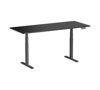 KIMEX - Escritorio motorizado sentado de pie - Bandeja de 180 x 75 cm - Altura ajustable 63 - 127 cm - Ancho del pie ajustable 100 - 170 cm - Doble motor - Bandeja negra - 150 - 2618 K4 W