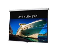Kimex Kimex 041-3415 Pantalla de proyección manual 240 × 135 cm 16:9 Pantalla de proyección manual con un área de visualización de 240 × 135 cm en formato