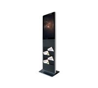 Kimex Kimex tótem de vídeo táctil 32'' Tótem táctil 32" Full HD para interior, con portafolletos, pantalla capacitiva, uso 24/7 y diseño robusto de alta