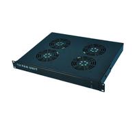 KIMEX - Kit de ventilación - 4 Ventiladores - para Armario Rack 19'' - Altura 1U - Color Negro - 110-0174
