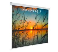 Kimex Pantalla de Proyección Eléctrica 2.40x2.40m Formato 1:1 Blanca