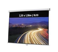KIMEX - Pantalla de proyección - Función Manual - Tamaño Imagen 2,20 x 1,38m - Formato 16:10 - Ideal para Cine en casa, Salas de reuniones y escuelas - 041-3434