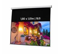 KIMEX - Pantalla de proyección - Función Motorizada - Tamaño Imagen 1,80 x 1,01m - Formato 16:9 - Ideal para Cine en casa, Salas de reuniones y escuelas - 042-3412