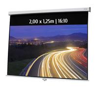 KIMEX - Pantalla de proyección - Función Manual - Tamaño Imagen 2,00 x 1,25m - Formato 16:10 - Ideal para Cine en casa, Salas de reuniones y escuelas - 041-3433