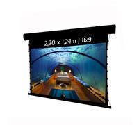 Kimex Pantalla de Proyección Motorizada Tensionada 2.20x1.24m Formato 16:9 con Wi-Fi Negra