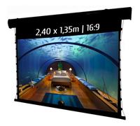 Kimex Pantalla de Proyección Motorizada Tensionada 2.40x1.35m Formato 16:9 Wi-Fi Negra