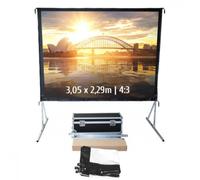 Kimex Pantalla de Proyección Móvil de Marco Plegable 3.05x2.29m Formato 4:3 Proyección Frontal