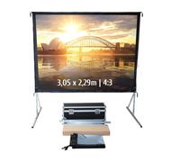 Kimex Pantalla de Proyección Portátil de Marco Plegable 3.05x2.29m Formato 4:3